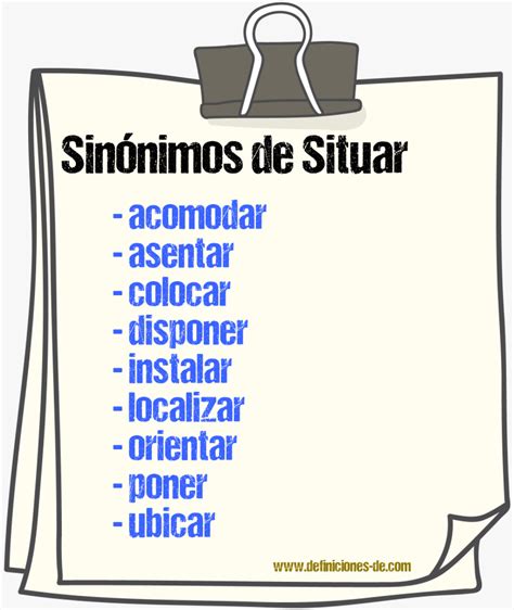 situar sinónimo